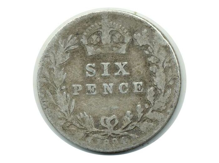 GRANDE BRETAGNE 6 PENCE 1894 VICTORIA TB (W779)