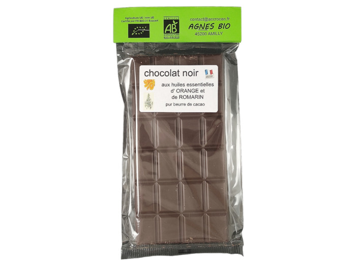 Tablette de Chocolat Noir Orange Romarin Bio 100g