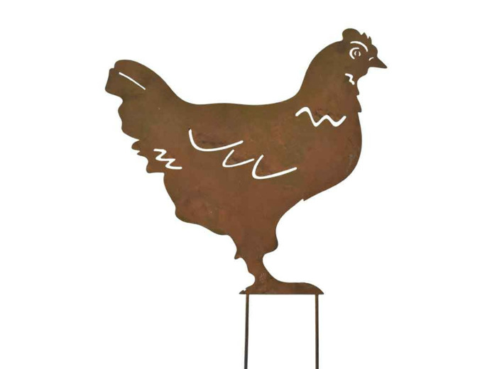 Silhouette jardin poule 36x1x48cm