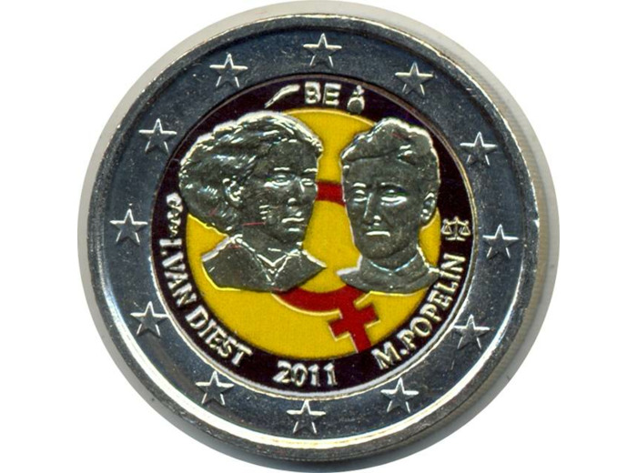 Belgique 2011 2 EURO COLORISEE JOURNEE DE LA FEMME SUP N2