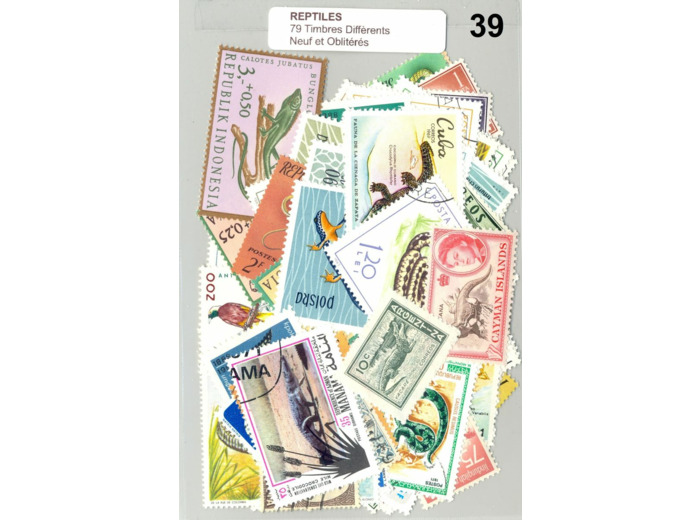 49 TIMBRES REPTILE DIFFERENTS NEUF ET OBLITERES *39