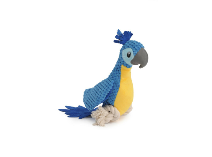 Jouet peluche pour chien, perroquet + corde - 24 cm