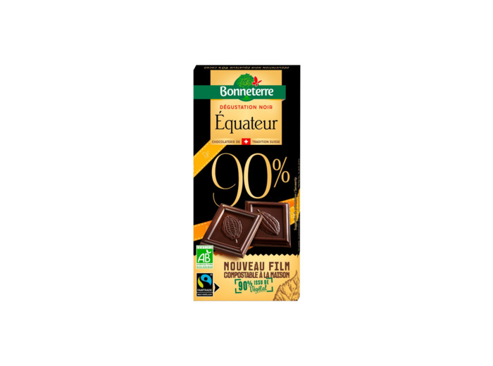 Chocolat noir Bio Equateur 90%-80g-Bonneterre