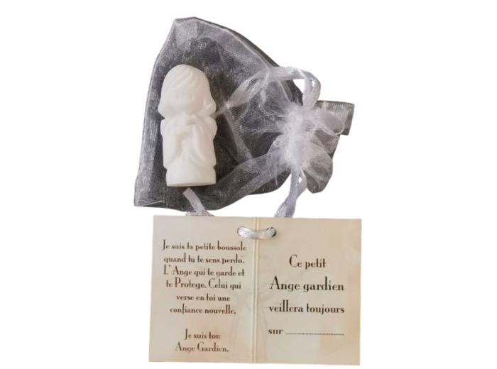 Ange Gardien Fille Bougie -Statue en Albaster 4,5cm + TULLE