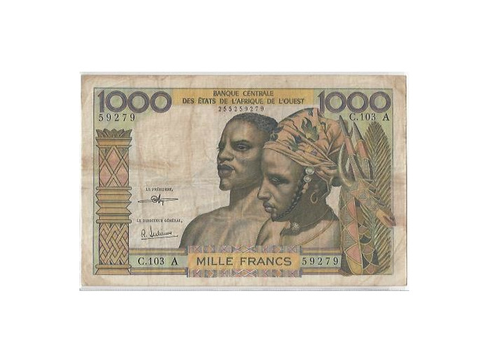 B.C.E.A.O (COTE D'IVOIRE ) 1000 FRANCS C.103A ND TTB