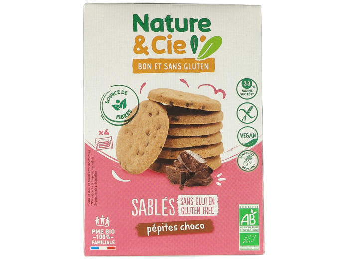 Sablé Aux Pépites De Chocolat Végétal Sans Gluten Bio 130g