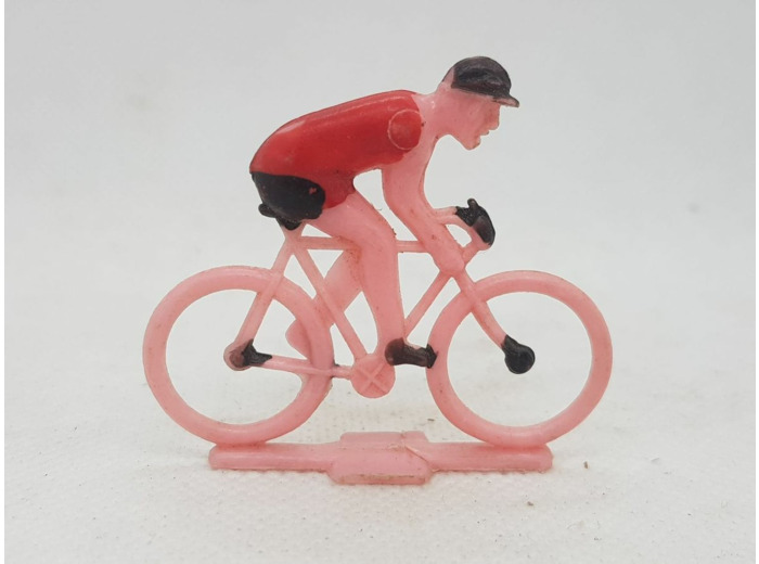 CYCLISTE MINIATURE PLASTIQUE MAILLOT ROUGE N18