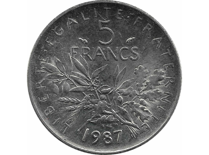 FRANCE 5 FRANCS ROTY 1987 SUP