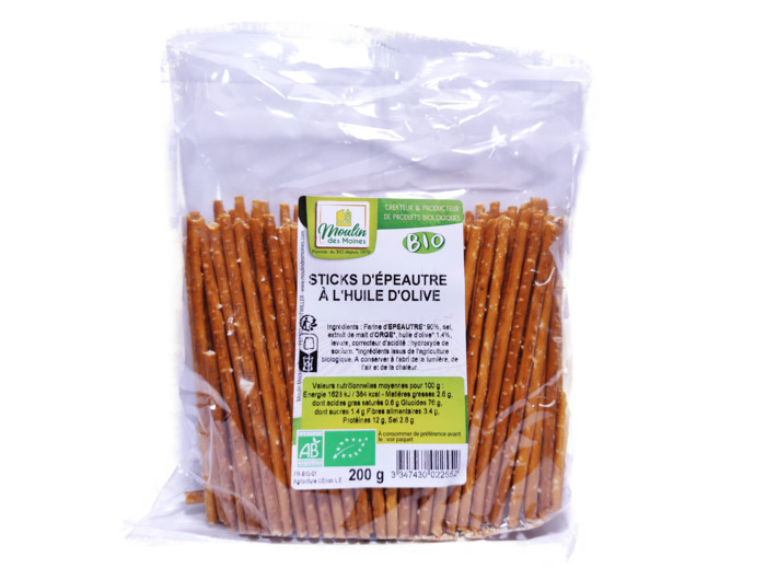 Sticks d'Epeautre À l'Huile d'Olive Bio 200g
