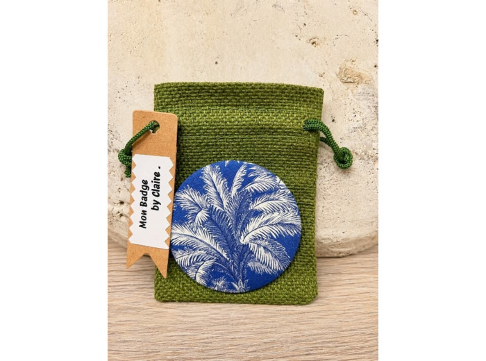 Badge Toile de Jouy palmier-Création française