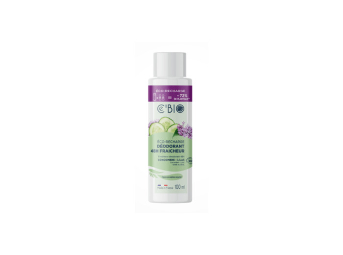 Recharge déodorant roll on 48h Fraicheur Concombre Lilas 100ml