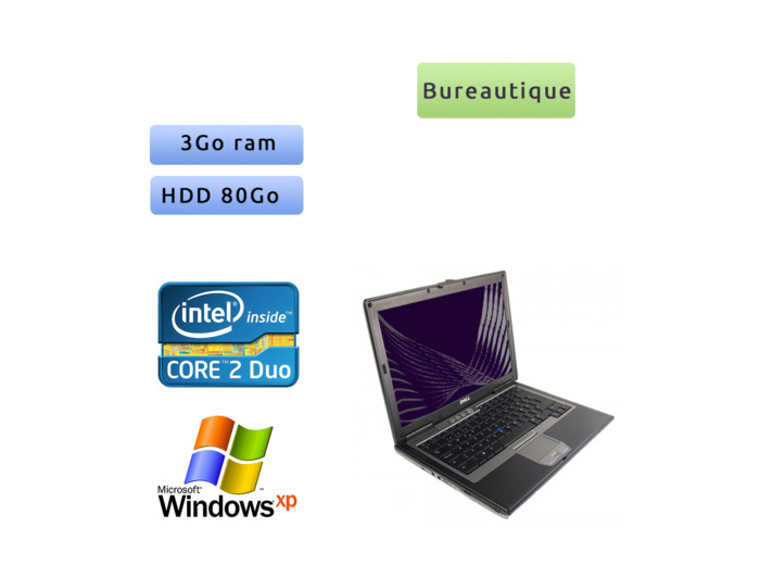 Dell Latitude D630 - Windows XP - C2D 3GB 80GB - 14.1 - Ordinateur Portable PC
