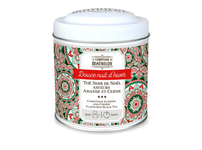 Thé Noir de Noël Saveurs Amande Cerise 100G Boite Métal