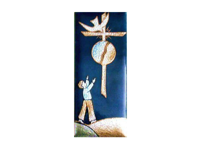 Communiant à la croix Garçon 12X5cm - EMAUX DU LIBAN