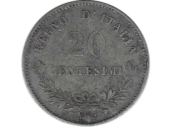 ITALIE 20 CENTESIMI 1863 MBN TB+ N3