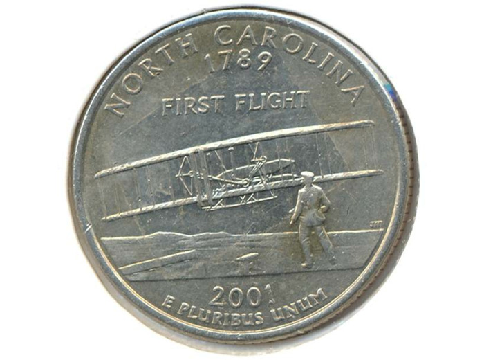 AMERIQUE (U.S.A) 1/4 DOLLAR 2001 D NORTH CAROLINA SUP