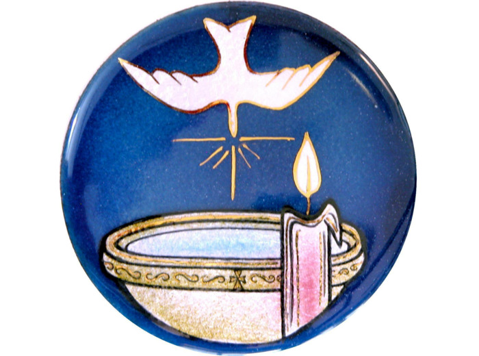 Baptistère et bougie D8,3cm - EMAUX DU LIBAN