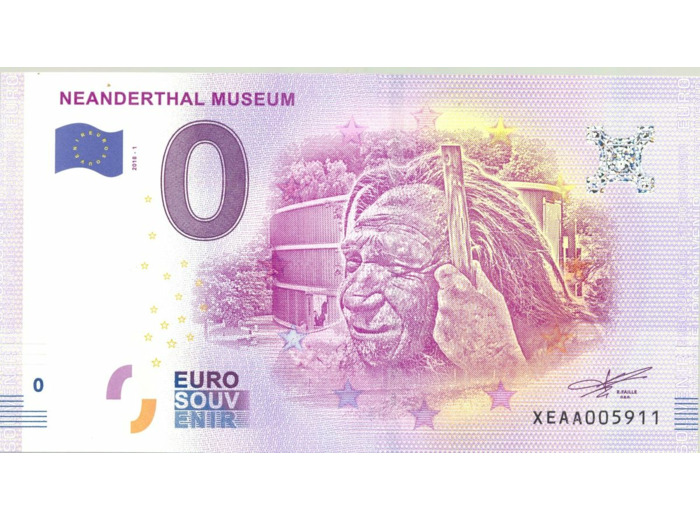 ALLEMAGNE 2018-1 NEANDERTHAL MUSEUM BILLET SOUVENIR 0 EURO TOURISTIQUE NEUF