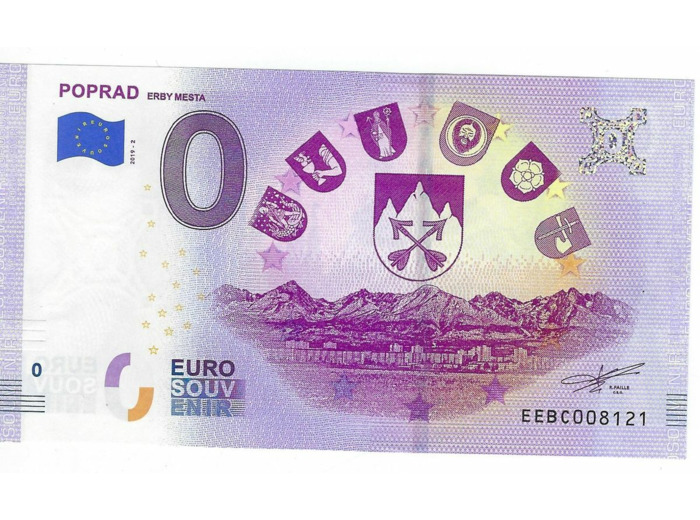 SLOVAQUIE 2019-2 POPRAD BILLET SOUVENIR 0 EURO TOURISTIQUE NEUF