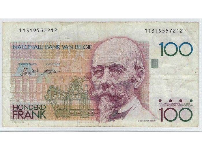 BELGIQUE 100 FRANCS NON DATE (1982-94) SIGNATURE 5 ET 14 TTB 212