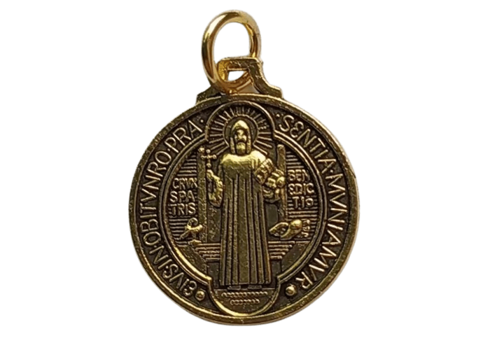 Médaille 22mm en Métal Doré - St Benoît