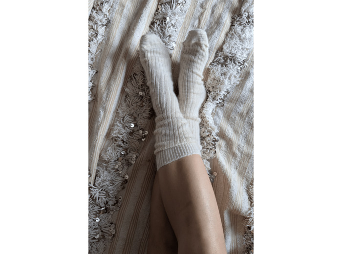 Chaussettes CHILL - 80% mohair / Ecru