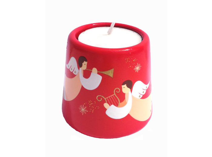 Bougeoir Anges rouge 6.5cm