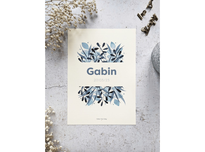 Affiche Ma naissance "Jungle bleue"