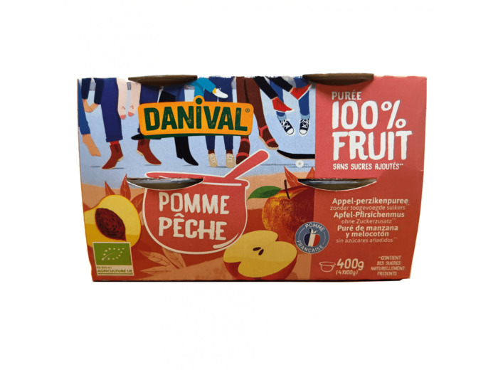 Compote Pomme Pêche Bio 4x100g