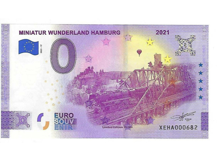 ALLEMAGNE 2021-17 MINIATUR WUNDERLAND HAMBURG BILLET SOUVENIR 0 EURO