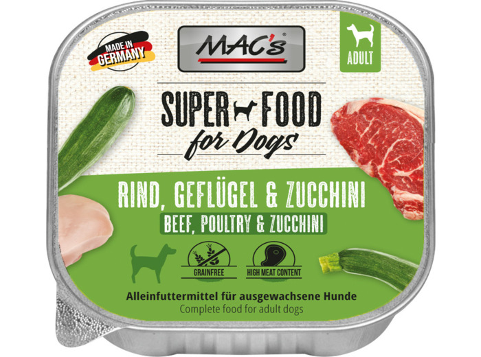 MAC'S Chien, Boeuf, volaille & Courgette - 150G