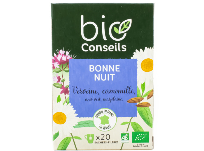 Infusion Bonne Nuit Verveine Camomille Bio 20 sachets