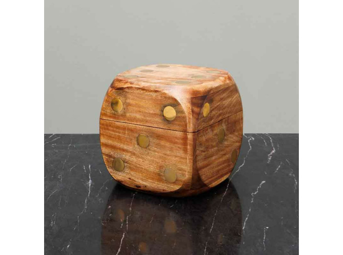 Grande boîte Dé et 5 dés 20x20x20cm
