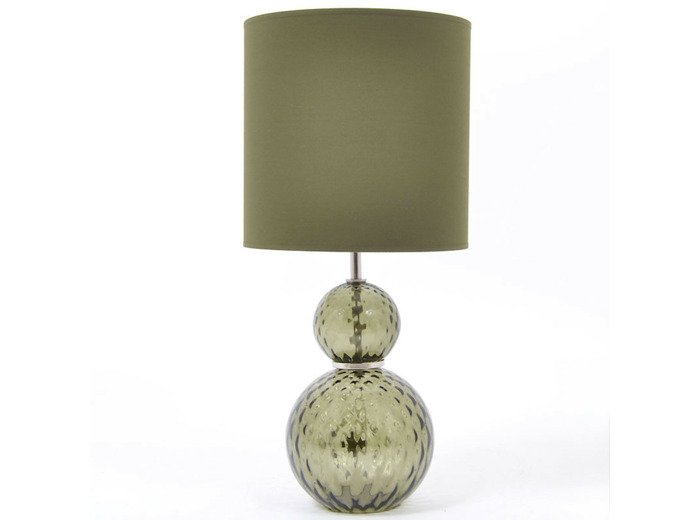 Lampe Alysée 2 boules vert fumé 25x25x53cm