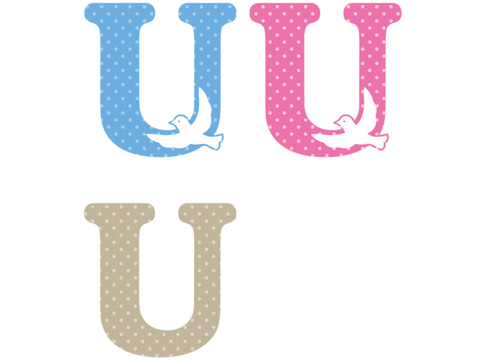 Lettre U x3pcs. Hauteur 5.5cm