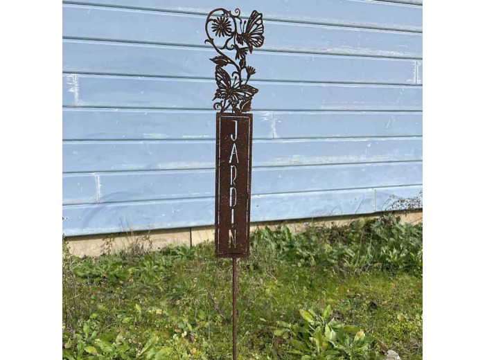 Pique jardin fer marron 10x1x71cm