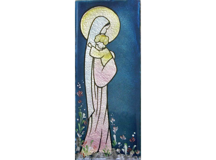 Notre Dame  de la route 15,5X6,5cm - EMAUX DU LIBAN