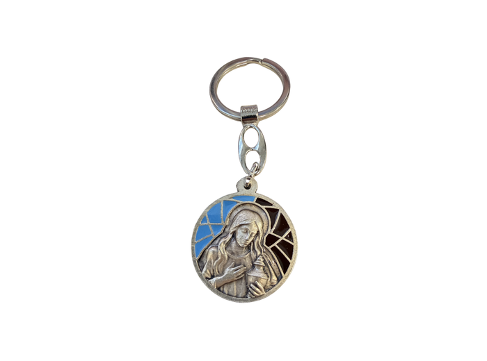 Porte clé en métal relief 30mm - Bicolore - Marie Madeleine
