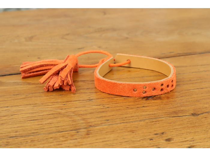 Manchette Cuir Orange