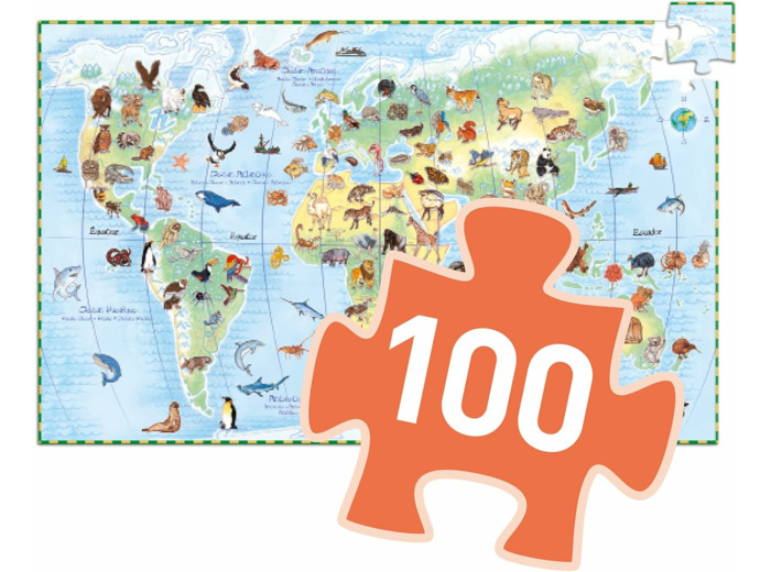Puzzle observation 100 pcs - Les animaux du monde