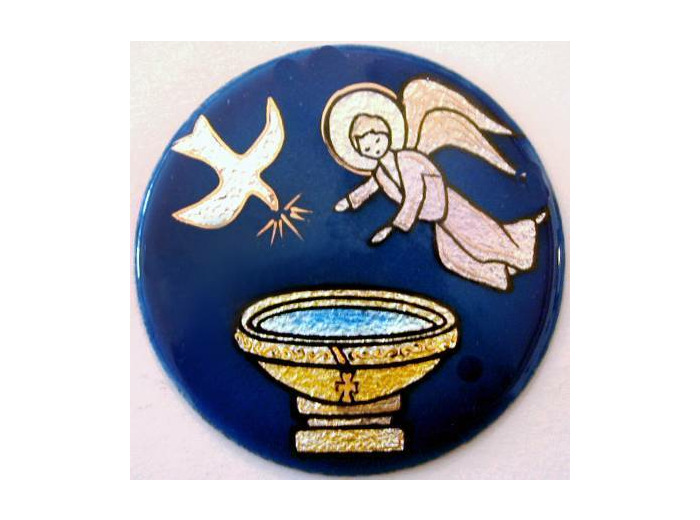 Baptistère à l'angelot D8,3cm - EMAUX DU LIBAN