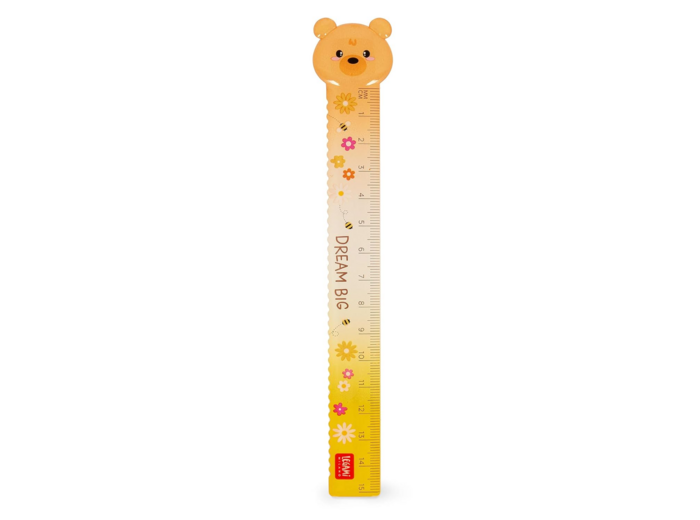 Legami - Règle pour mesurer, souligner et tracer des lignes nettes et précises, à thème Teddy Bear, en plastique, 15 cm