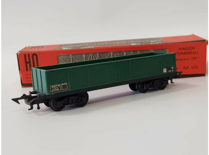 JOUEF HO 650 WAGON TOMBEREAU A BOGIES BOITE D'ORIGINE