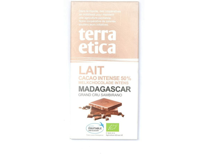 Chocolat lait Madagascar 50% 100g Terra Etica