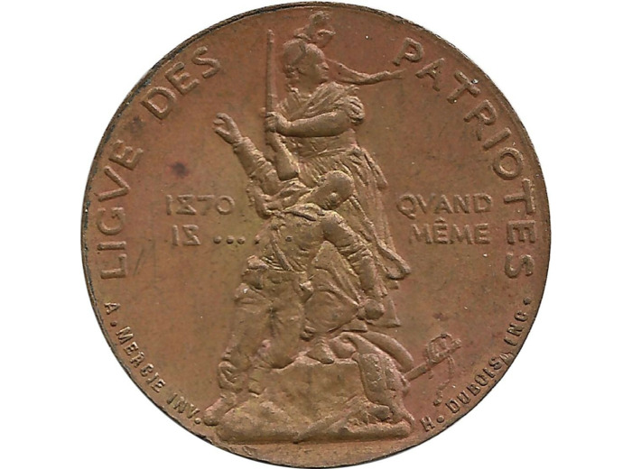 JETON - LIGUE DES PATRIOTES MAI 1882 TTB+ 8,16gr