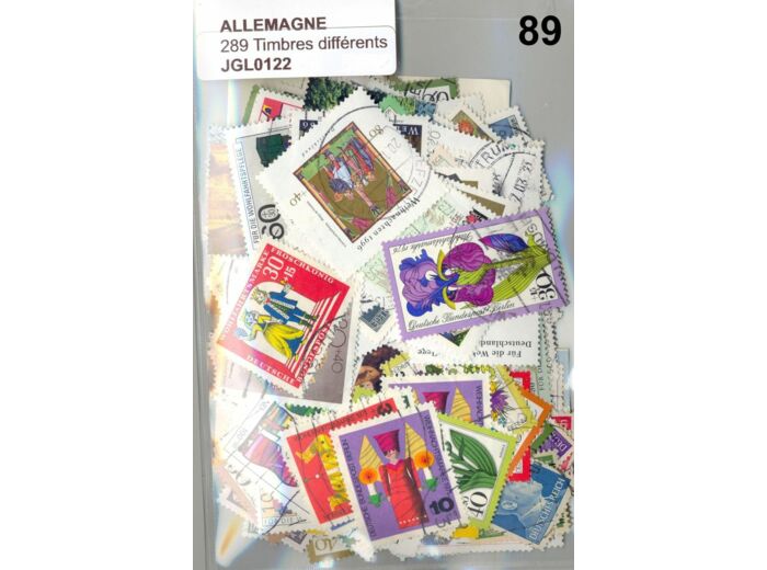 289 TIMBRES ALLEMAGNE DIFFERENTS OBLITERES *89