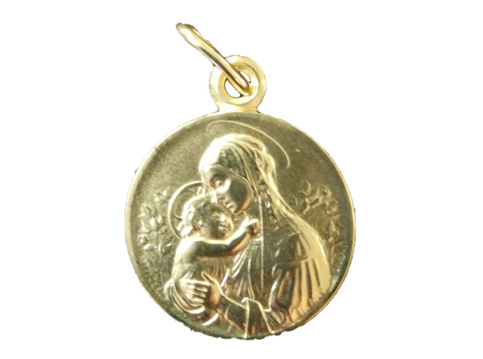 Médaille 16mm en Plaqué Or  - VIERGE BOTTICELLI