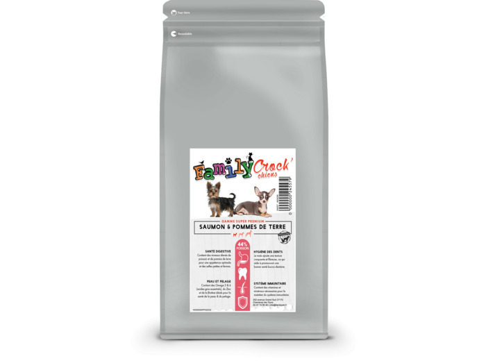 Croquettes SUPER PREMIUM saumon & patates pour petits chiens - 2KG