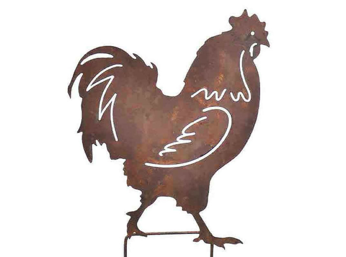 Silhouette jardin coq 26x16cm