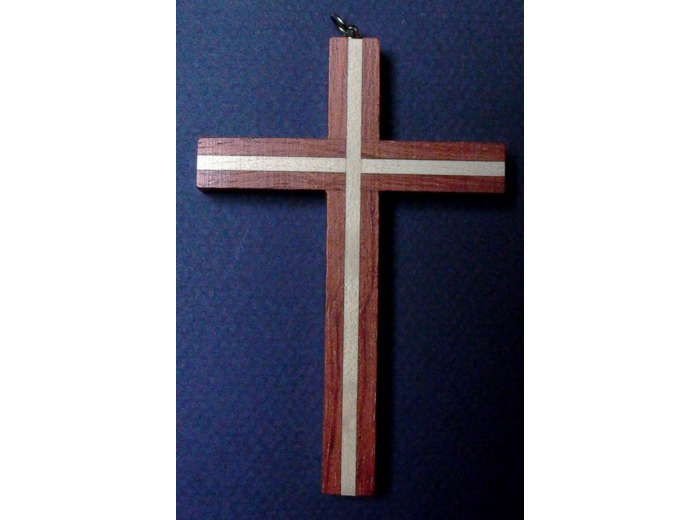 Croix bois Bubinga 9x6cm- FONCEE
